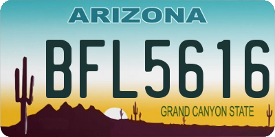 AZ license plate BFL5616