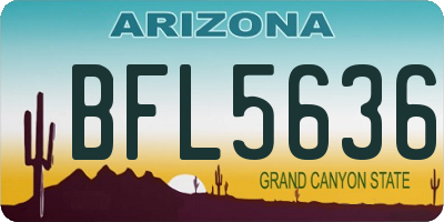 AZ license plate BFL5636