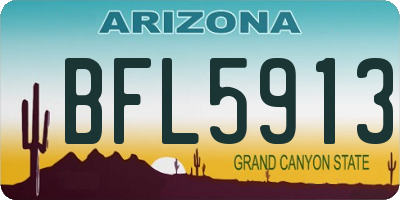 AZ license plate BFL5913