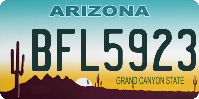 AZ license plate BFL5923
