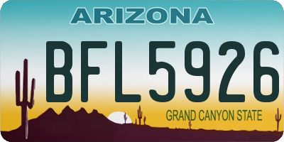 AZ license plate BFL5926