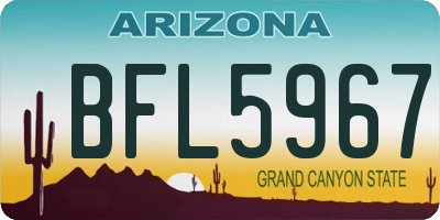 AZ license plate BFL5967