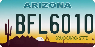 AZ license plate BFL6010