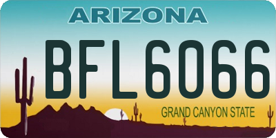 AZ license plate BFL6066