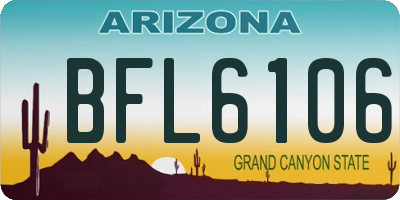 AZ license plate BFL6106