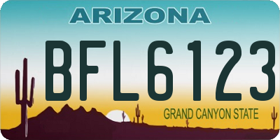 AZ license plate BFL6123