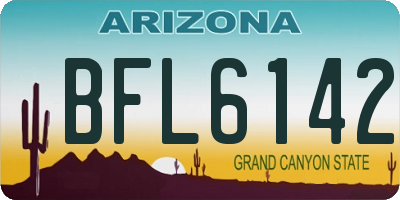 AZ license plate BFL6142