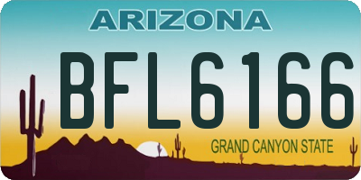 AZ license plate BFL6166