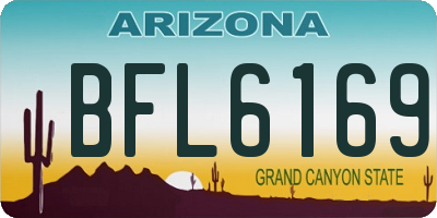 AZ license plate BFL6169