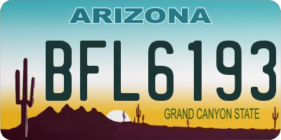 AZ license plate BFL6193