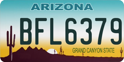 AZ license plate BFL6379