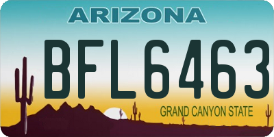 AZ license plate BFL6463
