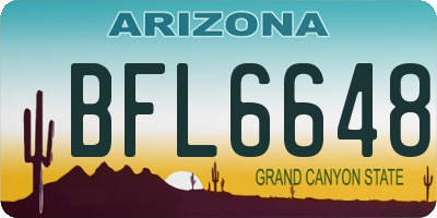 AZ license plate BFL6648