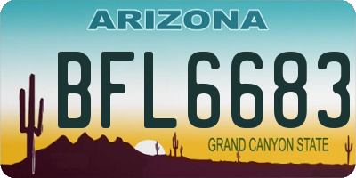 AZ license plate BFL6683