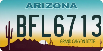 AZ license plate BFL6713