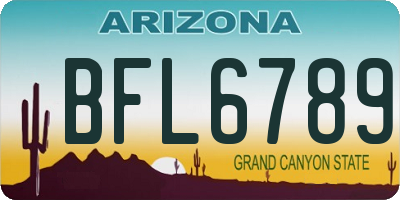 AZ license plate BFL6789