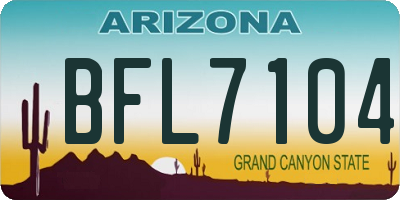 AZ license plate BFL7104