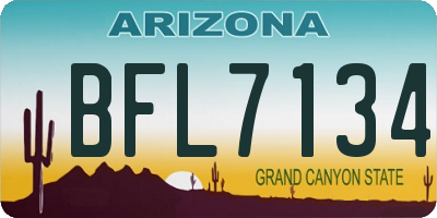 AZ license plate BFL7134