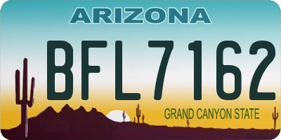 AZ license plate BFL7162