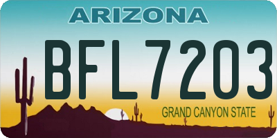 AZ license plate BFL7203