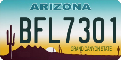 AZ license plate BFL7301