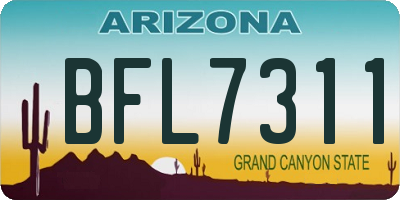 AZ license plate BFL7311