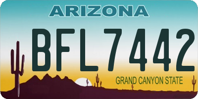 AZ license plate BFL7442