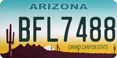 AZ license plate BFL7488