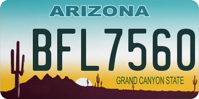 AZ license plate BFL7560