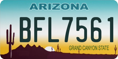 AZ license plate BFL7561