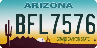 AZ license plate BFL7576