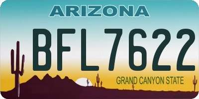 AZ license plate BFL7622
