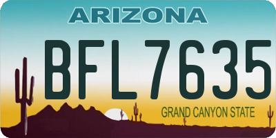 AZ license plate BFL7635