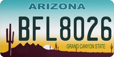 AZ license plate BFL8026