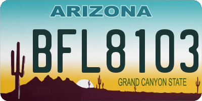 AZ license plate BFL8103