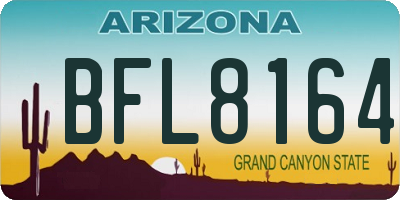 AZ license plate BFL8164