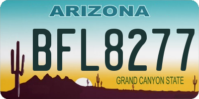 AZ license plate BFL8277