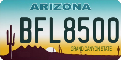 AZ license plate BFL8500