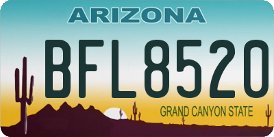 AZ license plate BFL8520