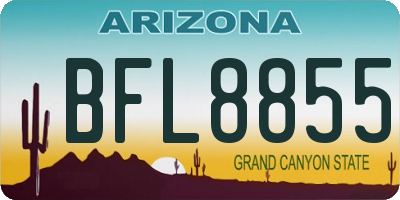 AZ license plate BFL8855