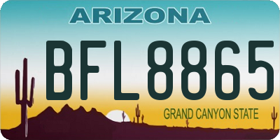AZ license plate BFL8865