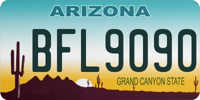 AZ license plate BFL9090