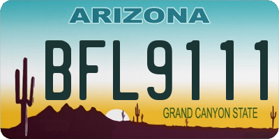AZ license plate BFL9111