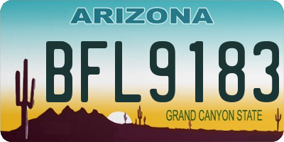 AZ license plate BFL9183