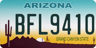 AZ license plate BFL9410