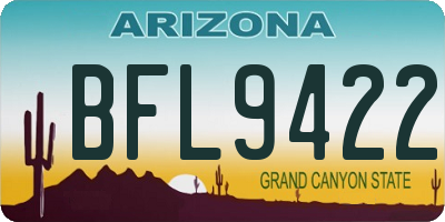 AZ license plate BFL9422