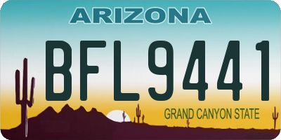 AZ license plate BFL9441