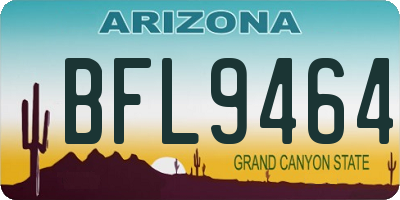 AZ license plate BFL9464