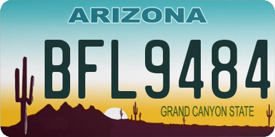 AZ license plate BFL9484