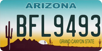 AZ license plate BFL9493